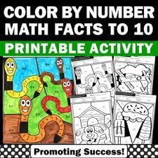 1st grade math worksheets can get your kids off to a good start with math. Addition And Subtraction Coloring Worksheets First Grade Tpt