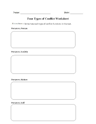 Four Types Of Conflict Worksheet Reading Comprehension Worksheets Reading Comprehension Graphic Organizers