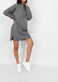 Maybe you would like to learn more about one of these? High Neck Jumper Dress In Grey Outfitbook
