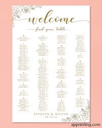 Simple Vertical Floral Wedding Seating Charts