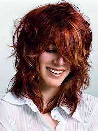 Medium Length Shag Hairstyles 2013 Nice Hair Pinterest Red Blonde Hair Hair Styles Dark Red Hair Color