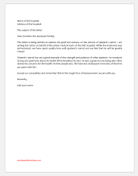 Check spelling or type a new query. Condolence Letter From Hospital Sample Word Excel Templates