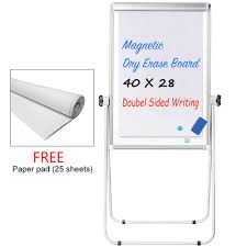 Details About Stand White Board 40 X 28 Magnetic Flip Chart Pad Double Sided Whiteboard