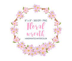 Spring Clipart Sakura Clipart Spring Wreath Flower Wreath Etsy