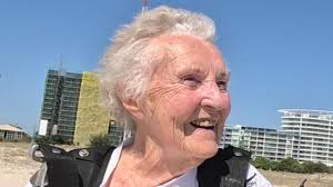 Gold Coast great grandmother skydives over Kirra Beach