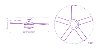 The most common feature for large ceiling fans is reversible motor. Creslow 5 Blade Ceiling Fan Dimensions Drawings Dimensions Com