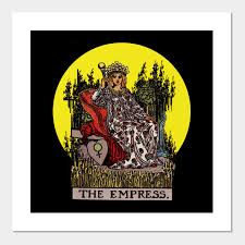 She is watery, hard to fathom, mysterious, fertile, and sexual. Tarot Card The Empress Tarot Cards Poster Und Kunst Teepublic De