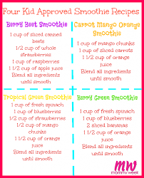 Four Kid Approved Smoothie Recipes Mommy Week Kid Approved Smoothies Smoothie Recipes Smoothie Recipes For Kids