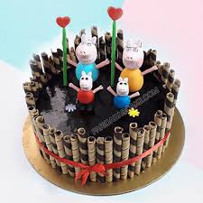 Birthday Cake For Kids Boys Cartoon Peppa Pig Cake For Boy Birthday At A Low Price Faridabadcake Pig Birthday Cakes Cartoon Cake Peppa Pig Cake