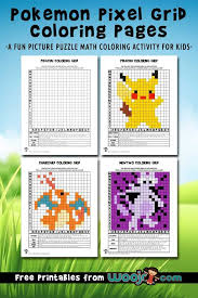 Pokemon Pixel Grid Coloring Pages Mystery Pictures Woo Jr Kids Activities Coloring Pages Pokemon Pokemon Craft