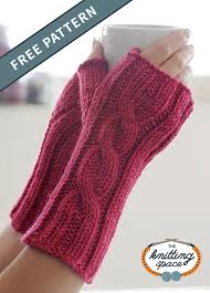I love these fingerless gloves. One Cable Knitted Fingerless Mitts Free Knitting Pattern