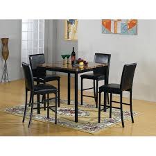 Home Source Harry Dark Brown Counter Height Faux Marble Table And Four Chairs Walmart Com Dining Table In Kitchen Counter Height Dining Table Counter Height Dining Sets