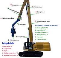45-50t Vibro Excavator 13.98m Long Sheet Pile Driving Arm ...