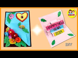 How to make new year 3d pop up card/handmade easy greetings card for happy new year 2020/beautiful handmade happy. New Year Greeting Card Making Happy New Year 2019 Handmade Greeting Card Viral Chop Video