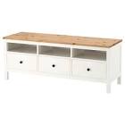 HEMNES TV bench, white stain/light brown58 1/4x18 1/2x22 1/2 