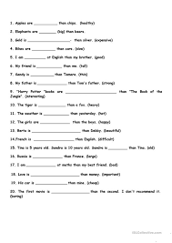 Esl puzzles provides free quality pdf worksheets for esl, efl and tesol learners and teachers. The Adjective Degrees Of Comparison English Esl Worksheets For Year Old Adjectives Good Free Printable English Worksheets For 10 Year Olds Worksheet Second Grade Multiplication Games Printable Math Word Problems 4th Grade
