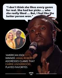 One month after Jamal Roberts won Season 23 of "American Idol," he spoke  out about speculation that judge Carrie Underwood didn't support him like  she supported other contestants. Hear his full statement >>