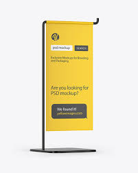 Present your design on this mockup. Table Top Banner Mockup In Object Mockups On Yellow Images Object Mockups