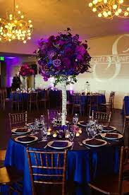 Pin By Maddy Schell On Wedding Ideas Blue Wedding Colour Theme Wedding Colors Purple Purple Centerpieces
