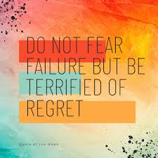 Don't fear failure but be terrified of regret 😅 We learn from failure, not from success. #quoteoftheweek