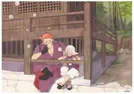 シャボン玉を膨らます時 寄り目になっておんなじ顔になっちゃう 岩融 今剣 touken ranbu character painting