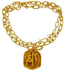 Jean Mahie 1980s Yellow Gold Pendant On Chain Necklace Yellow Gold Pendants Chain Necklace Gold Pendant