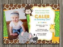 Birthday Invitation Card For 3 Year Old Boy Printable Kids Jungle Birthday Photo Invitation Boy Birthday Party Safari Free Thank You Card Jungle Birthday Invitations Safari Invitations Birthday Template