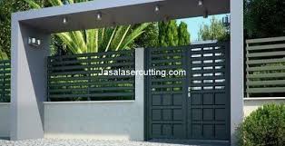 Coba lihat model pagar minimalis diatas, permainan warna serta kombinasi warna kuning emas dan abu tua ternyata cukup sempurna dan terlihat menarik. Pagar Rumah Minimalis Terbaru Jasa Laser Cutting