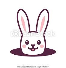 Et ajoutez une grande forme oblongue sur un côté. Mignon Trou Dessin Anime Lapin Mignon Ground Illustration Simple Dessin Isole Dessin Anime Regarder Vecteur Canstock