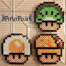 Nourriture Champignon Oeufs Tacos Mario Bros Perles Hama Repasser Artisanat A Perlesperles Perles A Tisser Art Perle