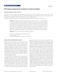 Pdf Principal Components Analysis In Clinical Studies