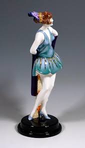 Art deco statues and sculptures. Goldscheider Art Deco Figure Standing Dancer With Headdress By Wilhelm Thomasch For Sale At 1stdibs