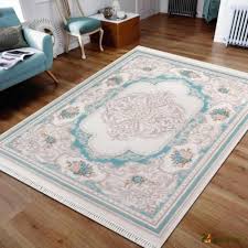 Bahariye Yolluk Hali 77x150 Ruby Ha9680 Beyaz Mavi Mavi Hali Mavi Evler Halilar