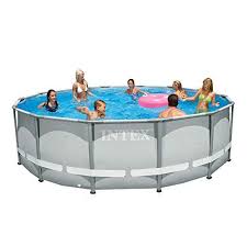 Intex 14ft Diameter X 42in Deep Ultra Frame Swimming Pool Plus Filter Pump With Uk Plug Safety Ladder Cover And Above Ground Swimming Pools Intex Pool Cover
