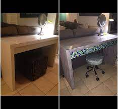 Ikea Hack On Malm Dressing Table Wallpaper And Mosaic Tiles Malm Dressing Table Home Decor Malm