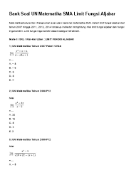 Menghitung akar dengan hampiran turunan. Bank Soal Un Matematika Sma Limit Fungsi