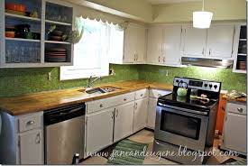 White Cabinets Green Backsplash Butcher Block Counter Green Backsplash Kitchen Inspirations Kitchen Redo