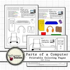 Monitor,mouse, cpu, wires, burner, cd room, etc. Computer Parts Coloring Worksheets Teaching Resources Tpt