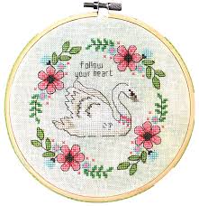 Cross stitch pattern do all things with kindness funny ironic sarcastic text and floral wreath design decor instant download pdf xstitch. Modern Cross Stitch Swan Cross Stitch Kit Limited Edition Tiny Modernist Cross Stitch