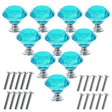 This kitchen cabinet hardware provides stylish enhancement to cupboards and drawers. Akstore 10 Pcs Crystal Glass Cabinet Knobs 30mm Diamond Shape Drawer Kitchen Cabinets Dresser Cupboard Wardrobe Pulls Handles Sky Blue Buy Online In Botswana At Botswana Desertcart Com Productid 78750153