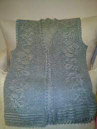 Gri Simli Ipten Yapilmis Bayan Orgu Yelek Crochet Clothing And Accessories Crochet Clothes Jacket Pattern