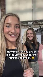 It’s safe to say skylor can skip the gym today😂 How many pounds do you  think?! #guess #deliverymanager #delivery #restocks #behindthescenes