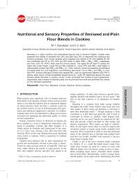 Pdf Nutritional And Sensory Properties Of Beniseed And