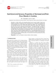 pdf nutritional and sensory properties of beniseed and