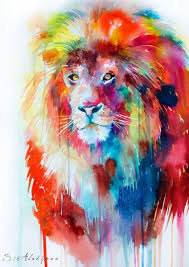 Lion Watercolor Painting Print By Slaveika Aladjova Art Etsy Lion Art Art Art Painting