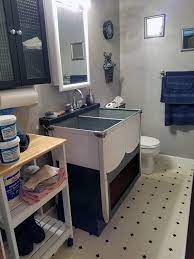 Replacing a bathroom sink (and putting in a new one) costs since utility sinks are not chosen for their design or style, they cost a lot less than more decorative styles. Vintage Double Utility Sink Hallway Artisans Shop Llc