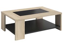 Table Basse Rectangulaire Sofie Coloris Sonoma Et Noir Vente De Table Basse Conforama