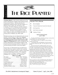 The Old St. Bartholomew Genealogical Chapter Volume 16, Issue 2 April