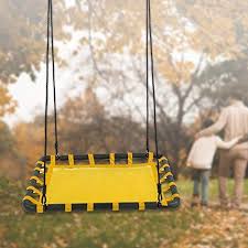 Wakects Balancoire En Nid D Abeille Pour Enfants Et Adultes Reglable Portee Max 150 Kg Jaune Outdoor Decor Porch Swing Outdoor
