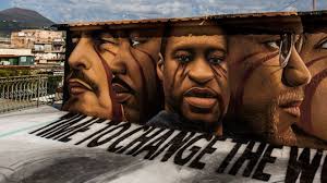 Uno street artist di Napoli ha dedicato un murales a George Floyd